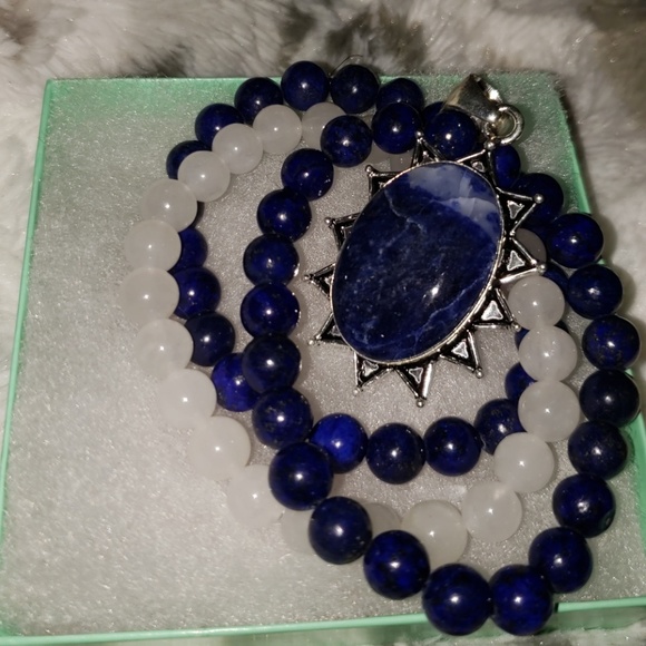 none Jewelry - GEORGOUS SODALITE PENDANT IN STERLING SILVER